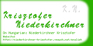 krisztofer niederkirchner business card
